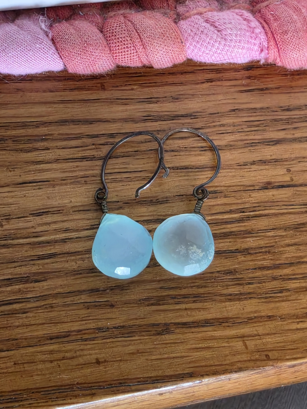 Delicate aquamarine Teardrop Necklaces (2) & Earrings Set sterling silver artisa - Picture 11 of 12